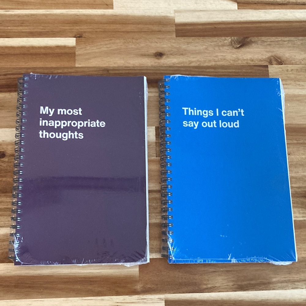 “Things I can’t say out loud” and “My most inappropriate thoughts” Notebooks NWT